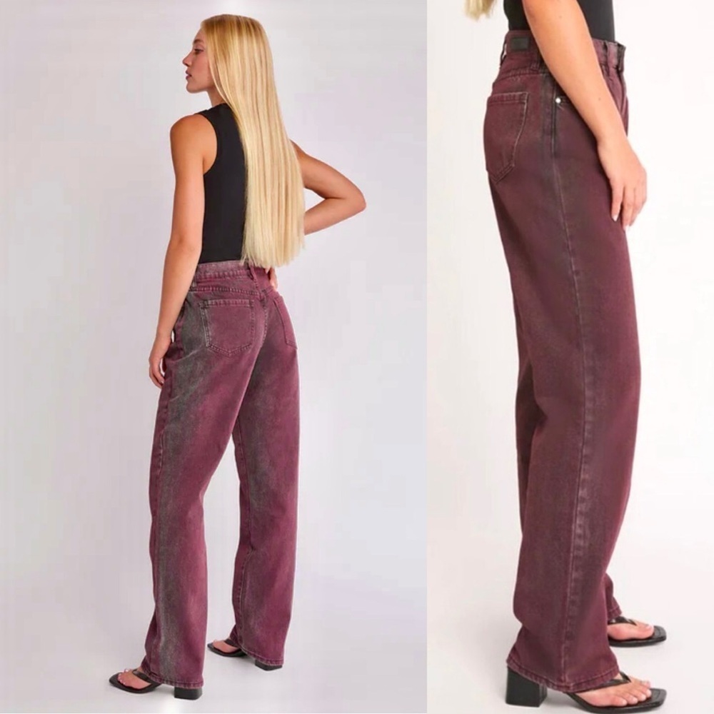 New Nordstrom PTCL Over Inked Burgundy Jeans